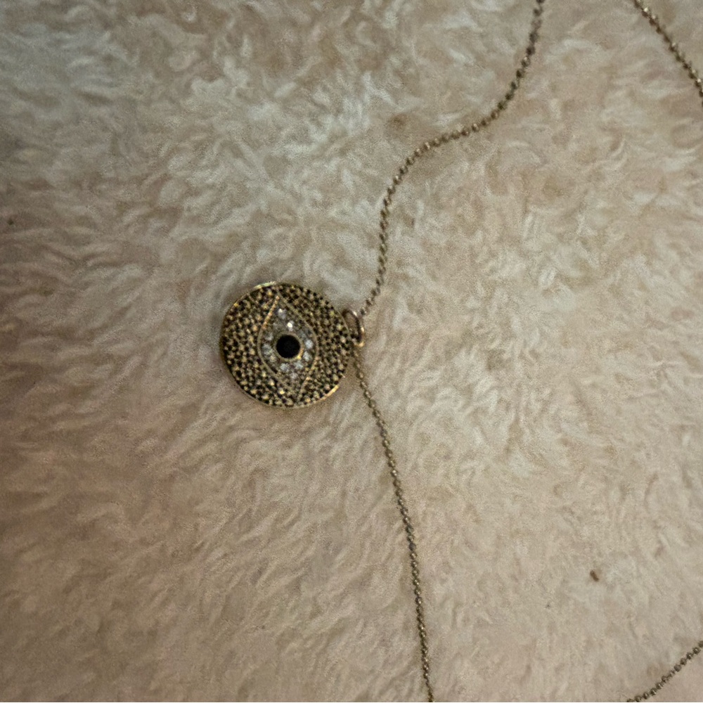 American Eagle Outfitters Gold and Black Pendant Necklace